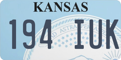 KS license plate 194IUK