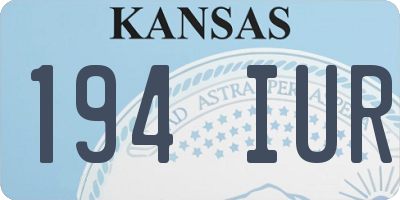 KS license plate 194IUR