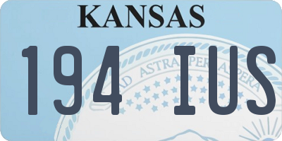 KS license plate 194IUS