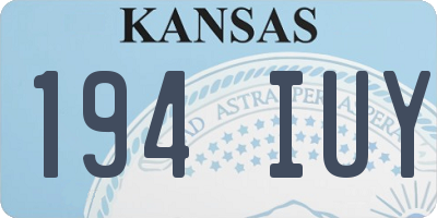 KS license plate 194IUY