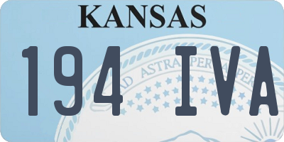 KS license plate 194IVA