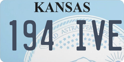 KS license plate 194IVE