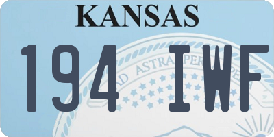 KS license plate 194IWF