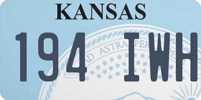 KS license plate 194IWH