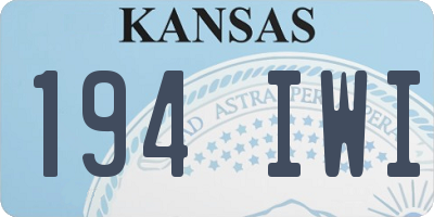 KS license plate 194IWI