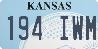 KS license plate 194IWM