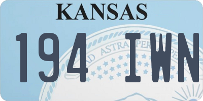 KS license plate 194IWN
