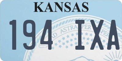 KS license plate 194IXA