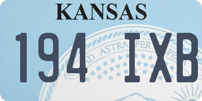 KS license plate 194IXB