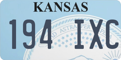 KS license plate 194IXC