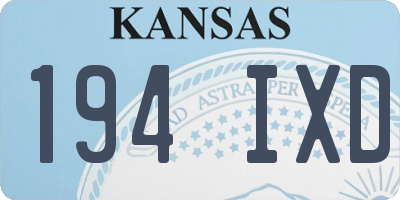 KS license plate 194IXD