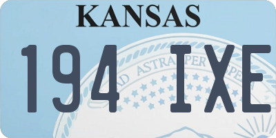 KS license plate 194IXE
