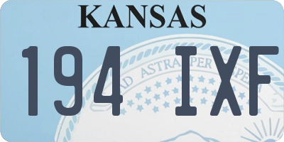 KS license plate 194IXF