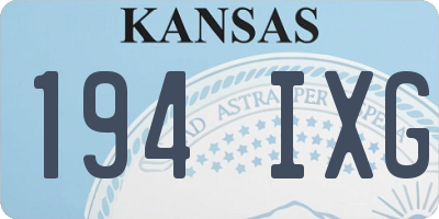 KS license plate 194IXG