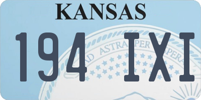 KS license plate 194IXI