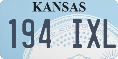 KS license plate 194IXL