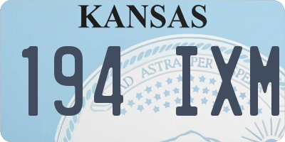 KS license plate 194IXM