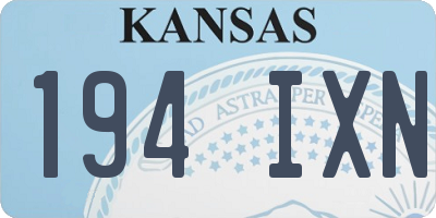KS license plate 194IXN