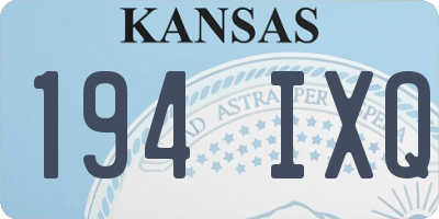 KS license plate 194IXQ