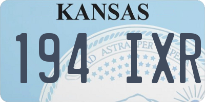 KS license plate 194IXR