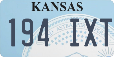 KS license plate 194IXT