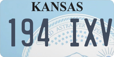 KS license plate 194IXV