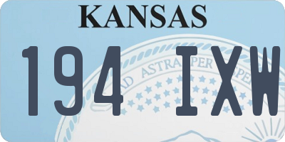 KS license plate 194IXW