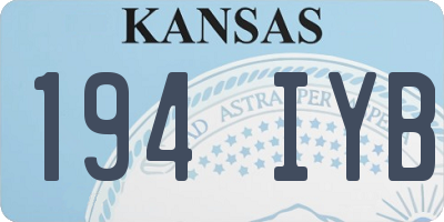 KS license plate 194IYB