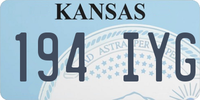 KS license plate 194IYG