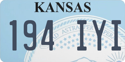 KS license plate 194IYI