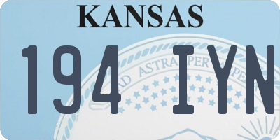 KS license plate 194IYN