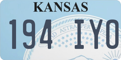 KS license plate 194IYO