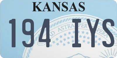 KS license plate 194IYS