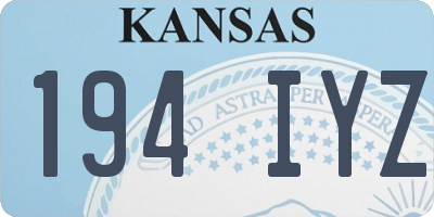 KS license plate 194IYZ