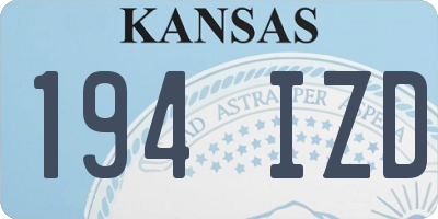 KS license plate 194IZD