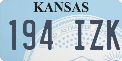 KS license plate 194IZK