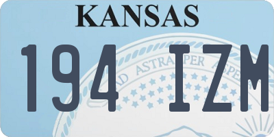 KS license plate 194IZM