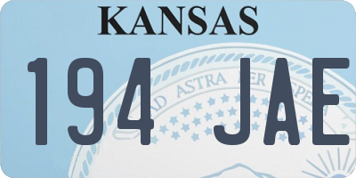 KS license plate 194JAE