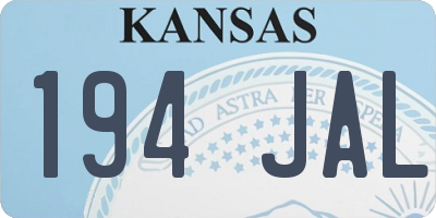 KS license plate 194JAL