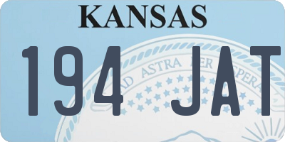KS license plate 194JAT