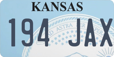 KS license plate 194JAX