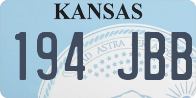 KS license plate 194JBB