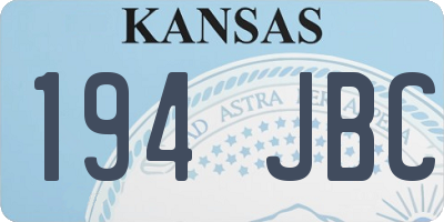 KS license plate 194JBC
