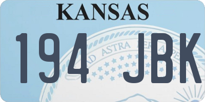KS license plate 194JBK