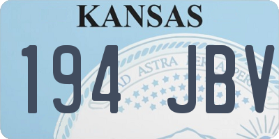 KS license plate 194JBV