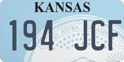 KS license plate 194JCF