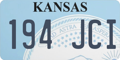 KS license plate 194JCI