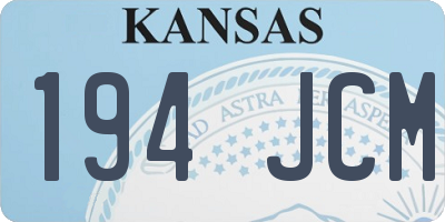 KS license plate 194JCM