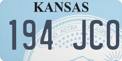 KS license plate 194JCO