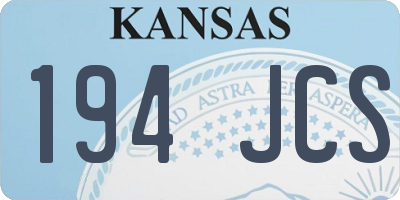 KS license plate 194JCS